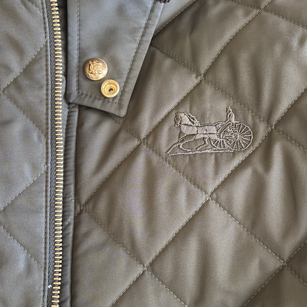 Celine Quilted Puffer Jacket - Dark Green and Brown. Hunting jacket - Picture 3 of 11
